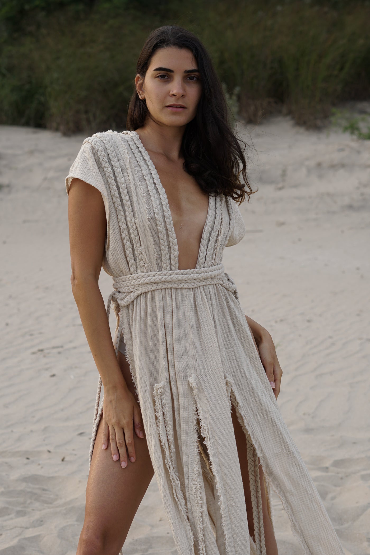 Braided Cotton Beach Dress Kimono