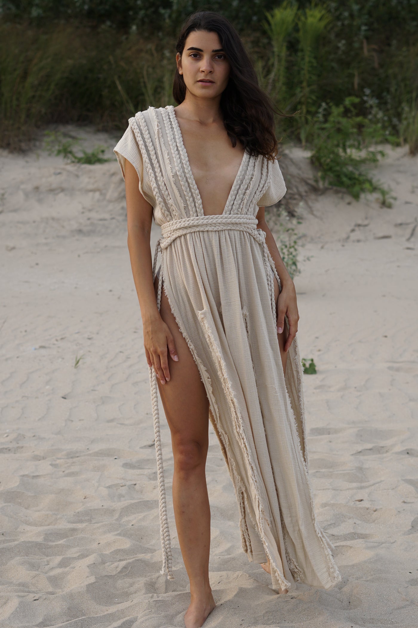 Braided Cotton Beach Dress Kimono