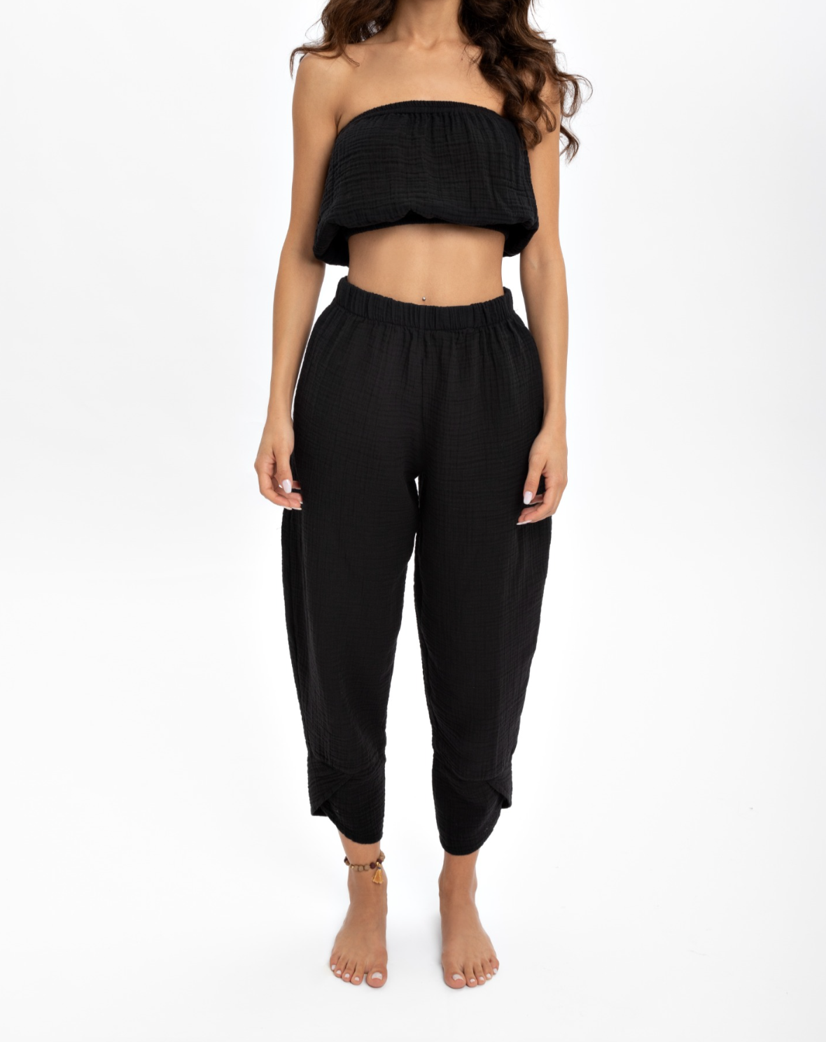 Organic Cotton Strapless Crop Top