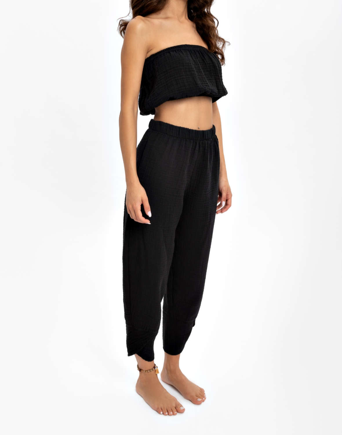 Organic Cotton Strapless Crop Top