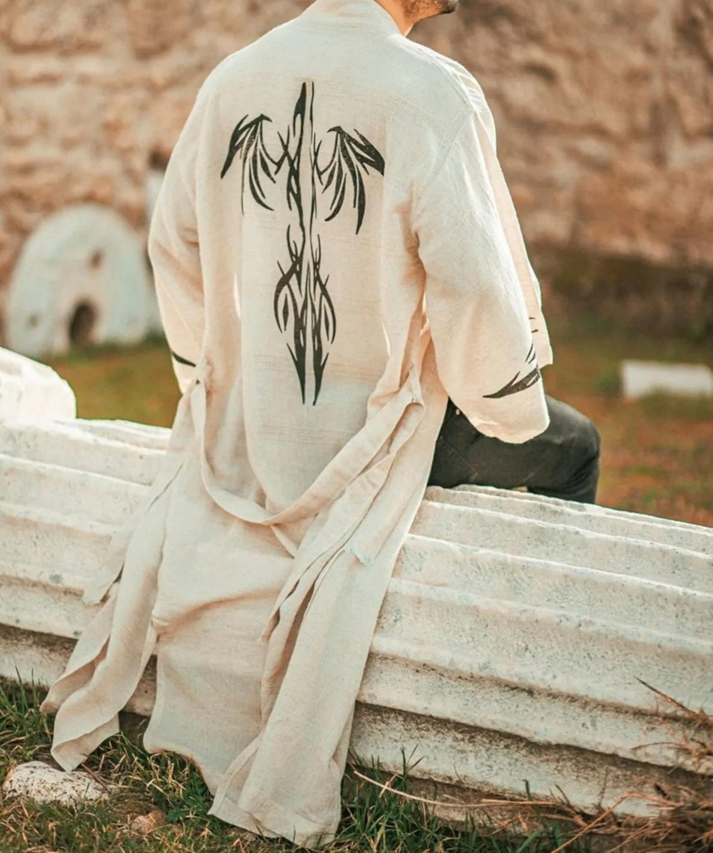 Dragon Men's Linen Kimono