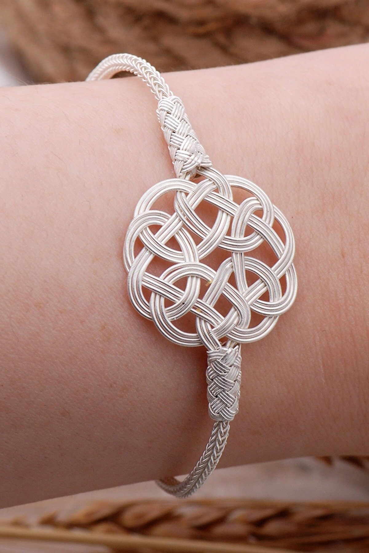 Hand Wrapped Silver Bracelet